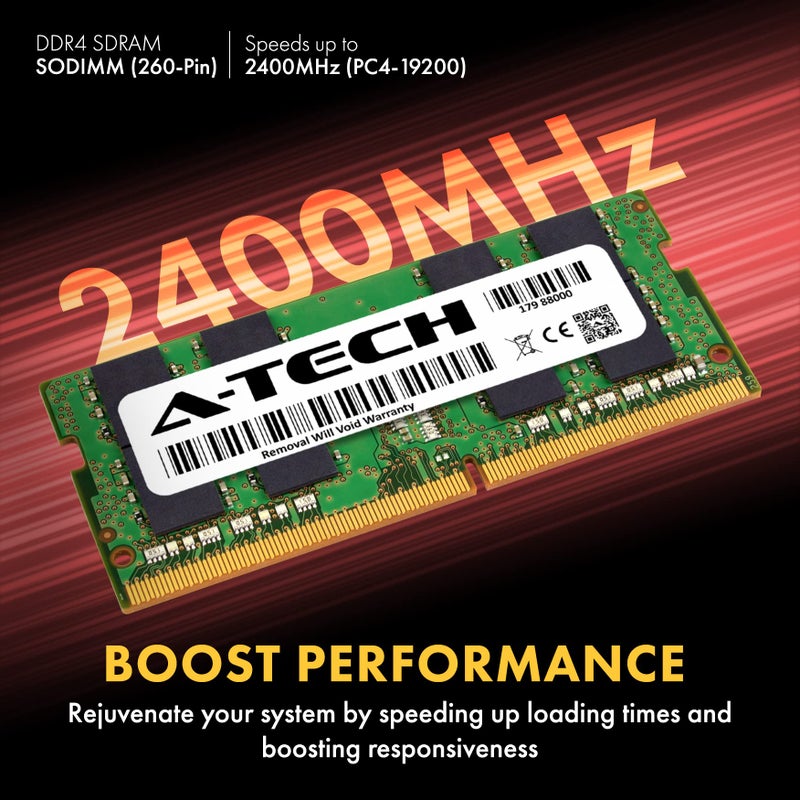 A-TECH ذاكرة رام لابتوب A-Tech 16GB DDR4 2400 MHz SODIMM PC4-19200 (PC4-2400T) CL17 2Rx8 غير ECC - Image 3